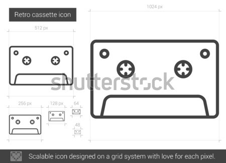 Retro cassette lijn icon vector geïsoleerd Stockfoto © RAStudio