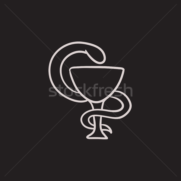 Farmaceutisch medische symbool schets icon vector Stockfoto © RAStudio