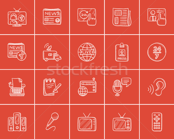 Stockfoto: Media · schets · web · mobiele · infographics