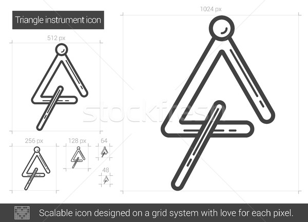 Triangle instrument line icon. Stock photo © RAStudio
