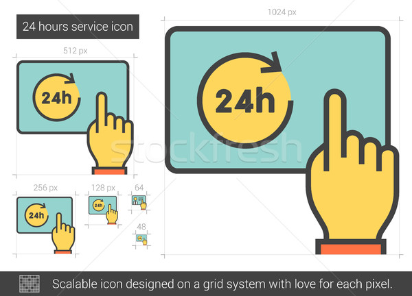 Twenty four hours service line icon. Stock photo © RAStudio