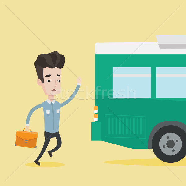 Latecomer man running for the bus. Stock photo © RAStudio
