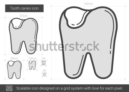 Tooth caries line icon. Stock photo © RAStudio
