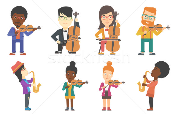 Vector set of musicians characters. Stock photo © RAStudio