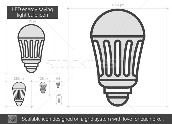 Energía ahorro bombilla línea icono vector Foto stock © RAStudio