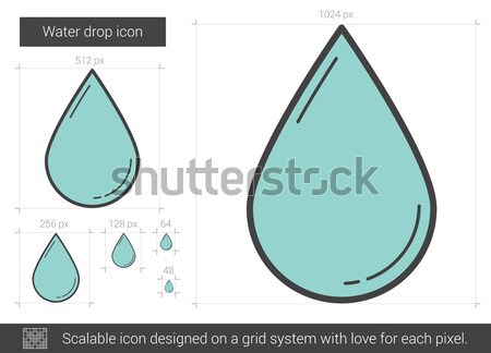 Goutte d'eau ligne icône vecteur isolé [[stock_photo]] © RAStudio