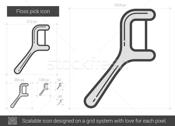 Floss pick line icon. Stock photo © RAStudio