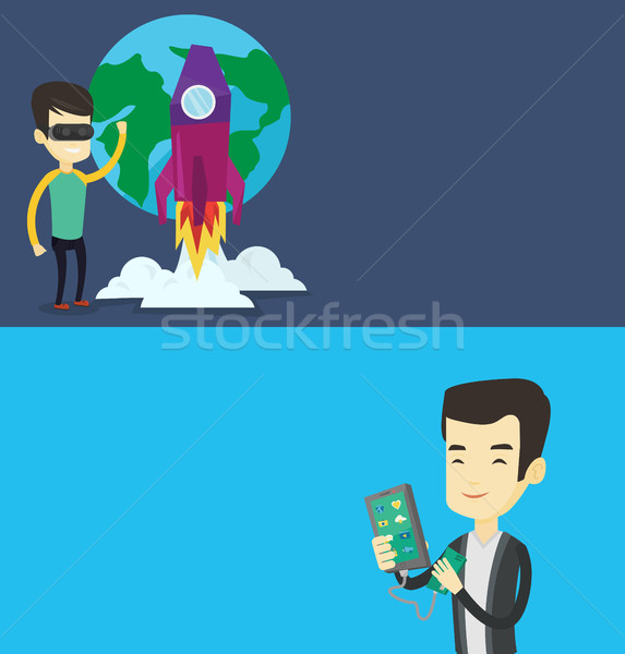 Two technology banners with space for text. Stock photo © RAStudio