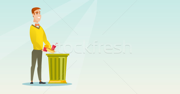 Man throwing junk food vector illustration. Stock photo © RAStudio