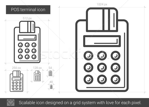 Stock photo: POS terminal line icon.