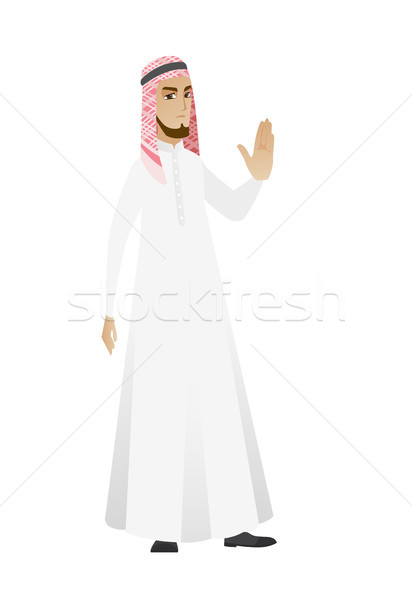 Moslim zakenman tonen palm hand Stockfoto © RAStudio
