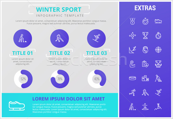 Sports d'hiver modèle icônes personnalisable [[stock_photo]] © RAStudio