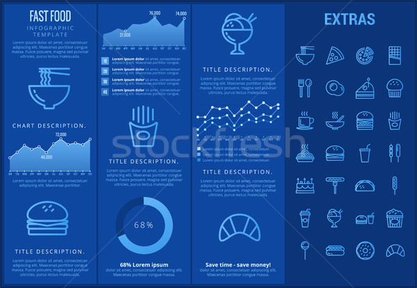 Gyorsételek infografika sablon elemek ikonok testreszabható Stock fotó © RAStudio