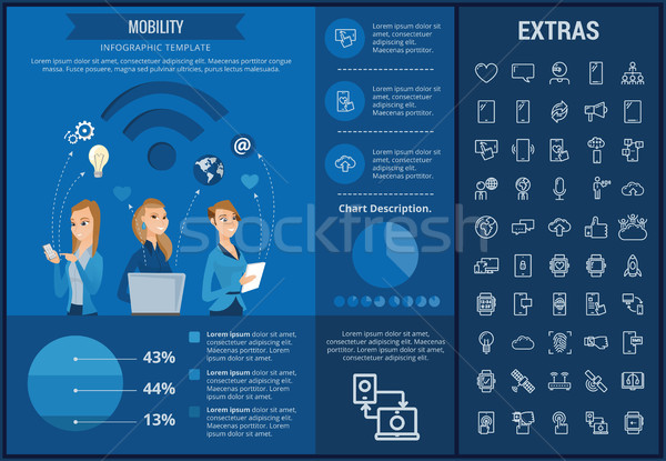 Mobilitás infografika sablon elemek ikonok testreszabható Stock fotó © RAStudio