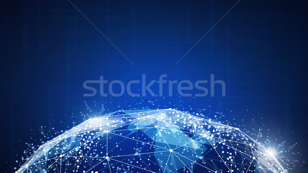 Blockchain technology futuristic hud banner. Stock photo © RAStudio