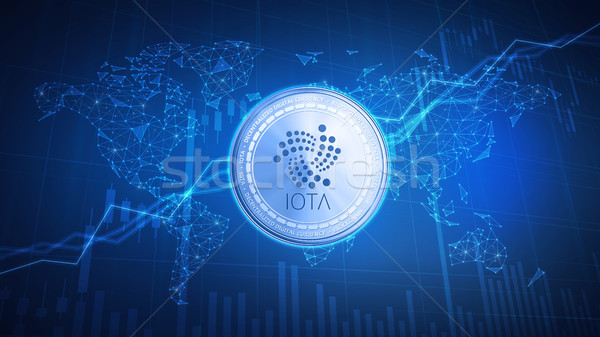IOTA cash coin on hud background with bull stock chart. Stock photo © RAStudio