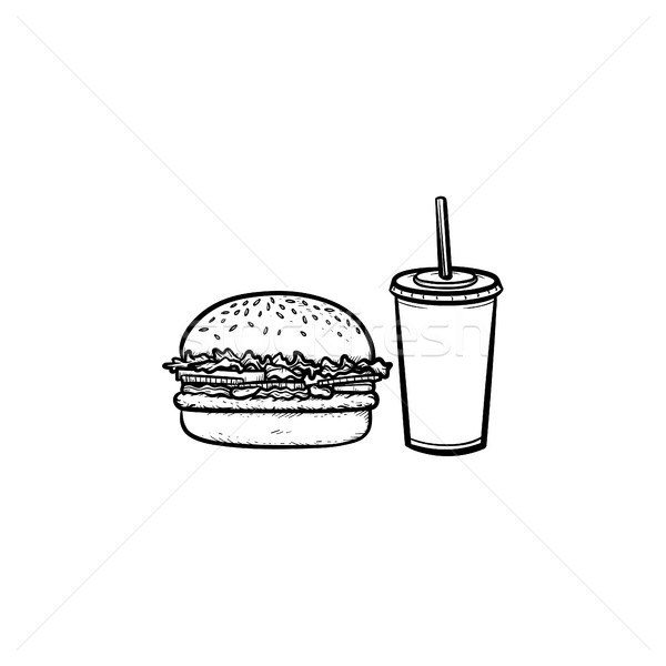 Food and beverage takeaway hand drawn sketch icon. Stock photo © RAStudio