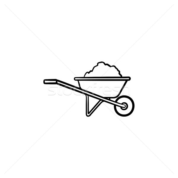 Wheelbarrow full of sand hand drawn sketch icon. Stock photo © RAStudio
