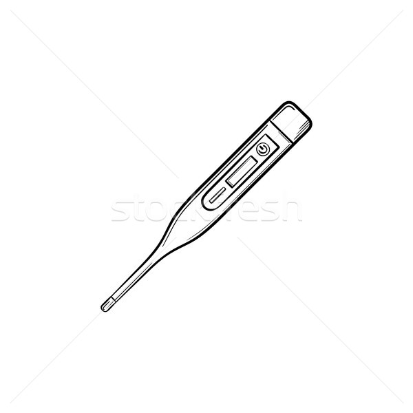 [[stock_photo]]: Médicaux · thermomètre · dessinés · à · la · main · doodle · icône