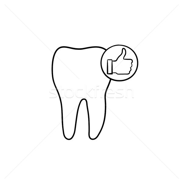 Tooth health and stomatology hand drawn outline doodle icon. Stock photo © RAStudio