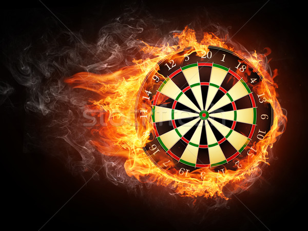 Darts boord brand geïsoleerd zwarte oog Stockfoto © RAStudio