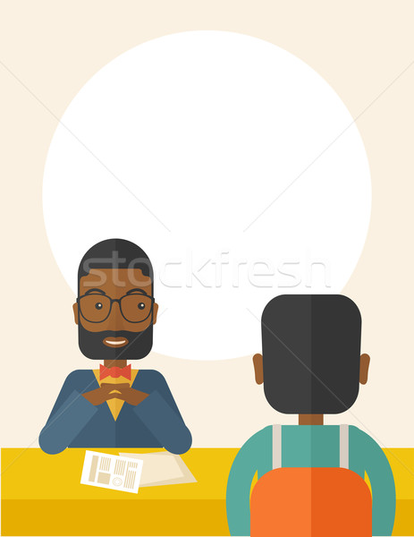 笑みを浮かべて 黒 人間 リソース マネージャ 申請者 ストックフォト © RAStudio