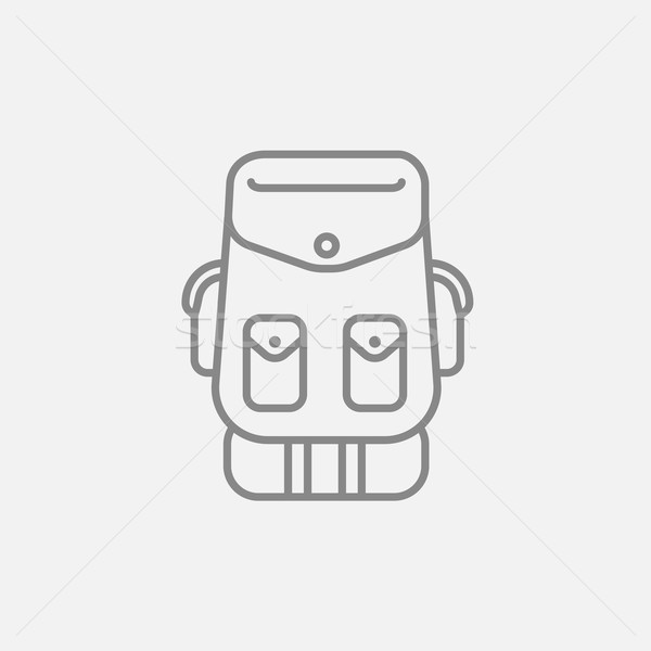 рюкзак линия икона веб мобильных Инфографика Сток-фото © RAStudio