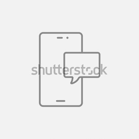 Ekran dotykowy telefonu wiadomość line ikona internetowych Zdjęcia stock © RAStudio