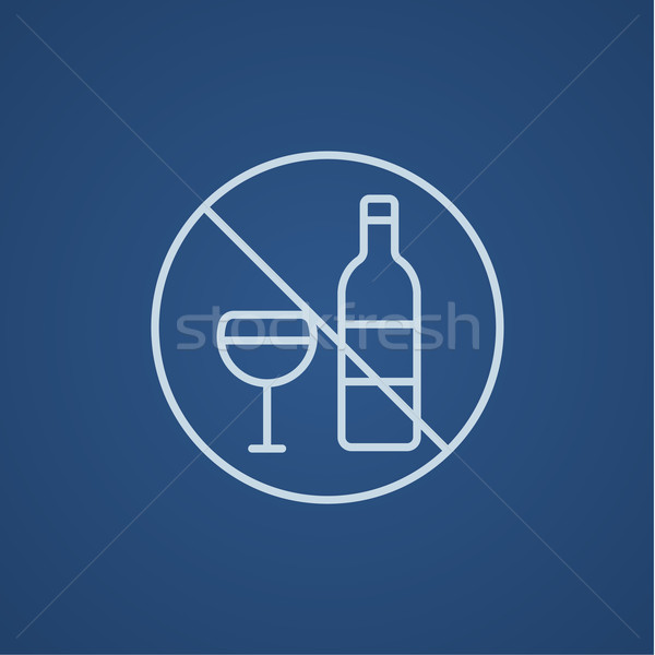 Nie alkoholu podpisania line ikona internetowych Zdjęcia stock © RAStudio