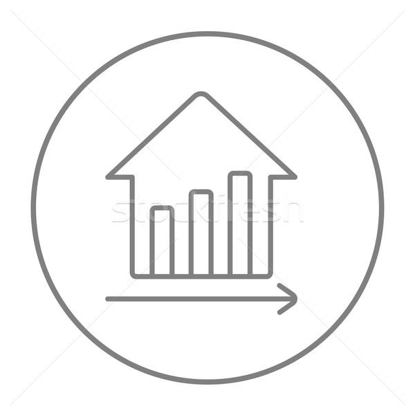Сток-фото: графа · недвижимости · цены · роста · линия · икона