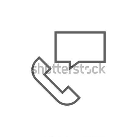 Receiver with speach square line icon. Stock photo © RAStudio