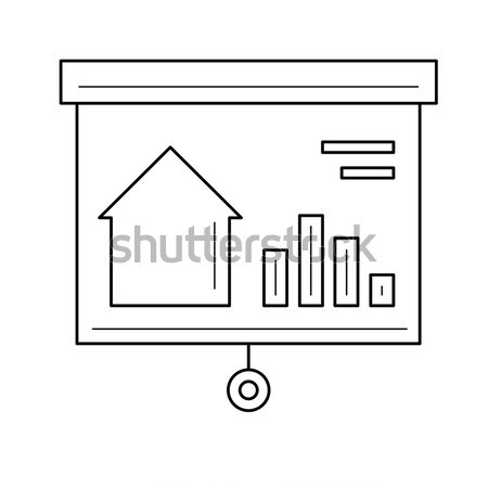 Zdjęcia stock: Prezentacji · projektor · ekranu · line · ikona