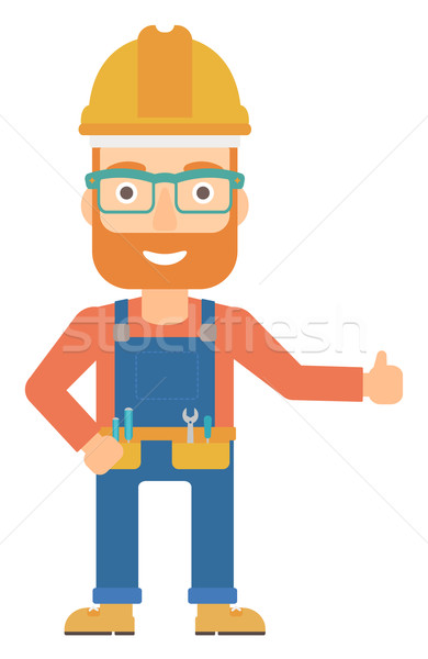 Builder showing thumbs up. Stock photo © RAStudio