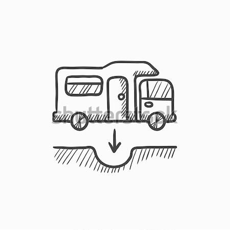 Motorhome and sump sketch icon. Stock photo © RAStudio