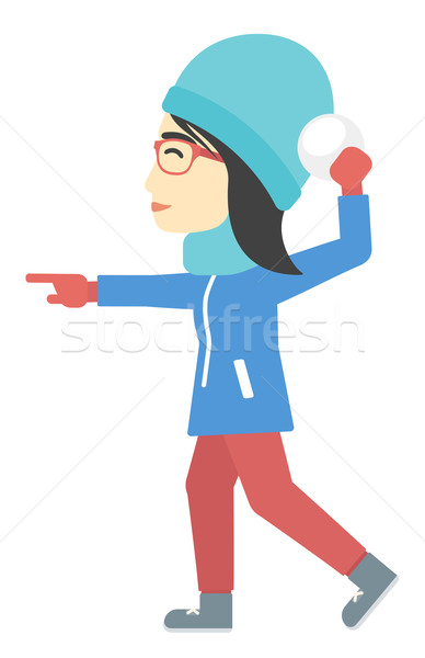 Vrouw spelen asian vector ontwerp illustratie Stockfoto © RAStudio