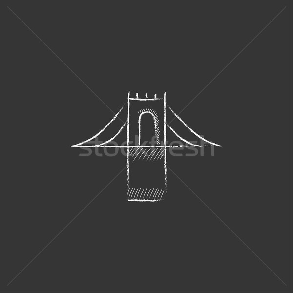Bridge. Drawn in chalk icon. Stock photo © RAStudio