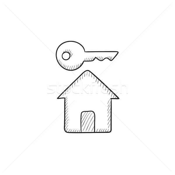 Key for house sketch icon. Stock photo © RAStudio