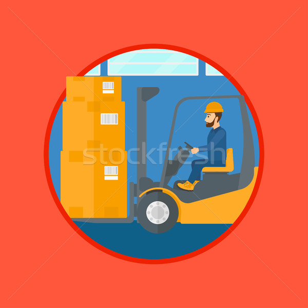 Entrepôt travailleur déplacement charger camion [[stock_photo]] © RAStudio