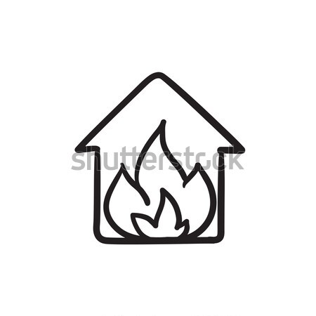 House on fire sketch icon. Stock photo © RAStudio