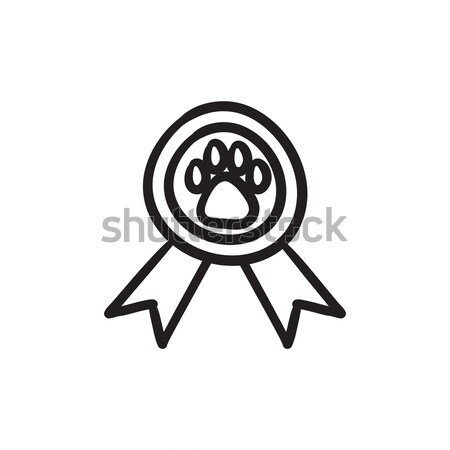 Dog award sketch icon. Stock photo © RAStudio