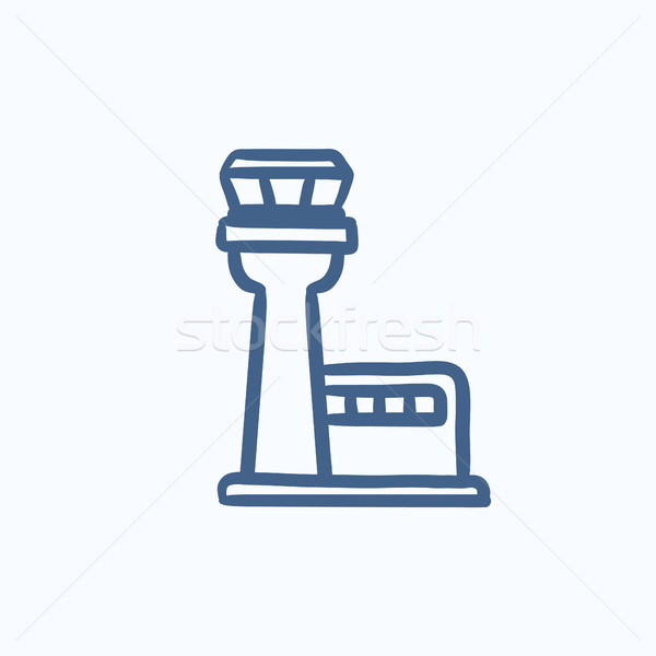 Vuelo control torre boceto icono vector Foto stock © RAStudio