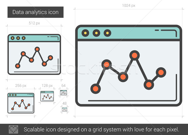 Datos analítica línea icono vector aislado Foto stock © RAStudio