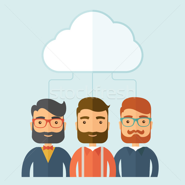 Businessmen under the cloud.  Stock photo © RAStudio