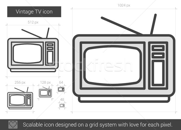 Vintage TV line icon. Stock photo © RAStudio