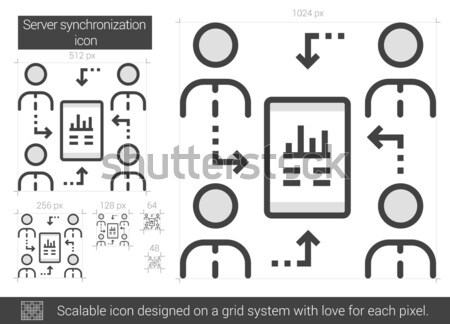 Server synchronization line icon. Stock photo © RAStudio
