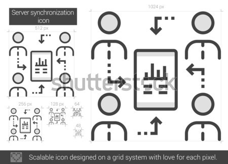 服務器 線 圖標 向量 孤立 白 商業照片 © RAStudio