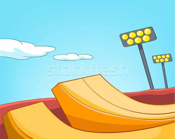 Cartoon background of skatepark. Stock photo © RAStudio