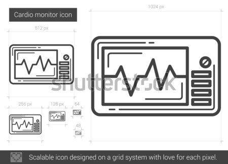 [[stock_photo]]: Cardio · suivre · ligne · icône · vecteur · isolé