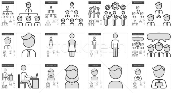 Human resources line icon set. Stock photo © RAStudio