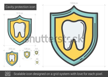 Cavitate protecţie linie icoană vector izolat Imagine de stoc © RAStudio